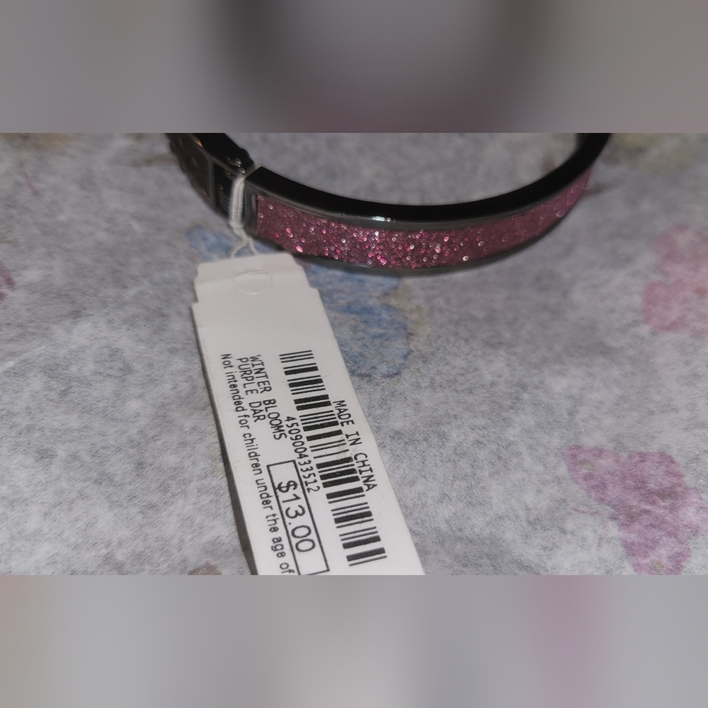 NWT Pink Glitter & Rhinestone Bracelet